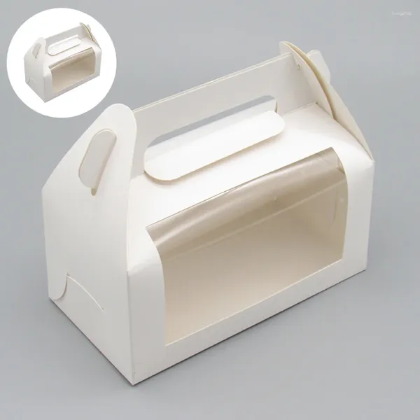 Тарелки, 10 шт., коробка для торта, бумажный контейнер для тостов, контейнер для пирога с крышкой, одноразовые контейнеры для принятия ванны