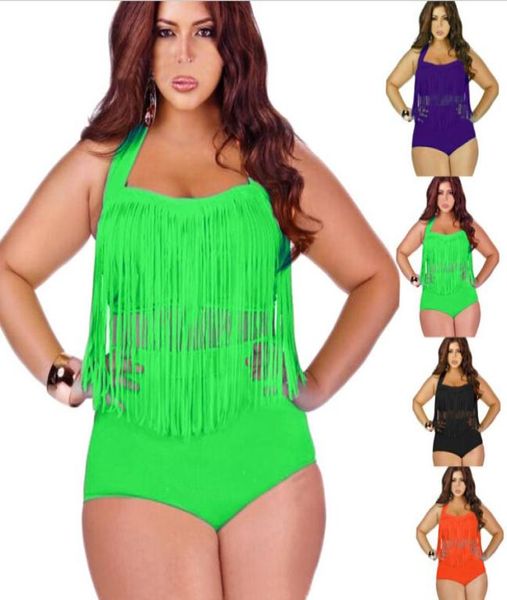 Einzelhandel Plus -Size -Badebekleidung für Frauen Fringe Tassels Bikini High Taille Badeanzug sexy Frauen Badeanzug gepolstert Boho Badeanzug 11 Colo8169166