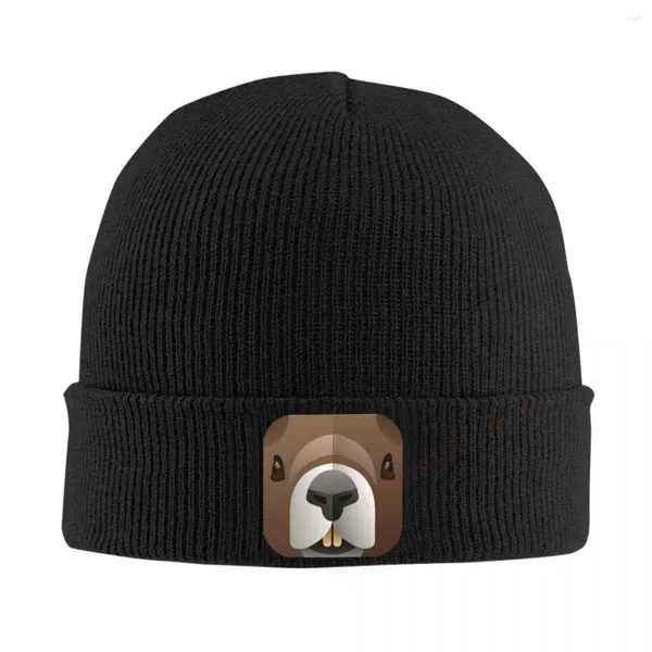 Berets Marmot Animal Lover Beanie Bonnet Chapéus Homens Mulheres Cool Unisex Adulto Inverno Quente Cap para Presente