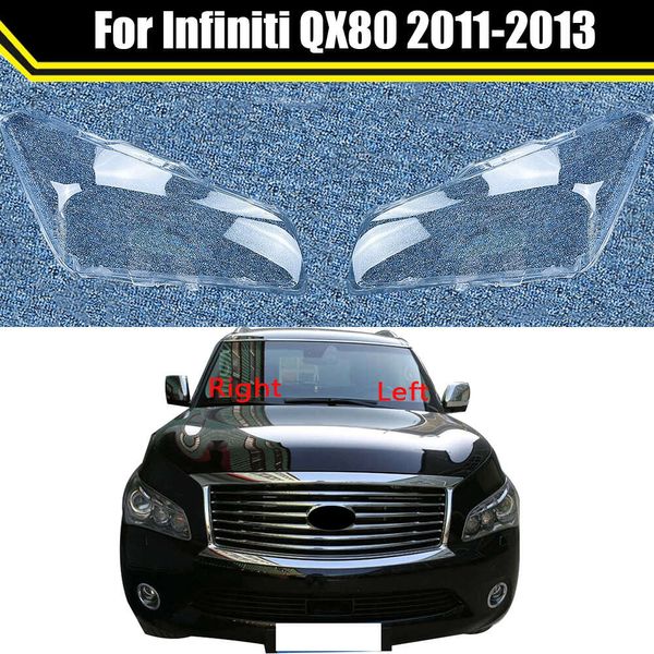 Capas de farol de automóveis para infiniti qx80 2012 2012 2013 carro frontal lente de farol da capa de lâmpada luminoso lumin