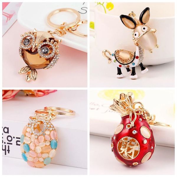 Pingente de bolsa de moda vendendo joalheria série de animais Keychain Puppy Donkey Butterfly Heels High Loy Keychain Girl Gift2718