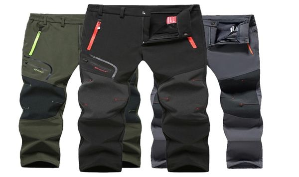 Pantaloni da trekking impermeabili tattici uomini elasticizzanti pantaloni in pile in pile per esterni sportivi sport autunno inverno pantaloni da trekking uomo LJ5248101