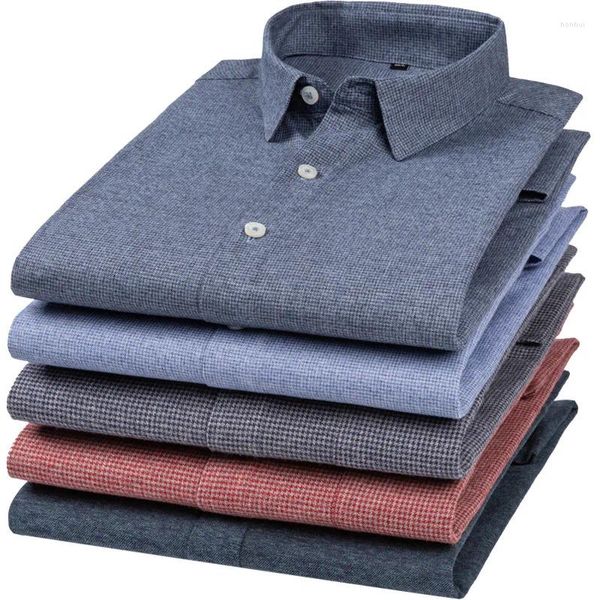 Camicie casual da uomo Camicia a maniche lunghe in cotone filato Oxford tinta unita con taschino sul petto Abbigliamento da lavoro e per il tempo libero stile regolare