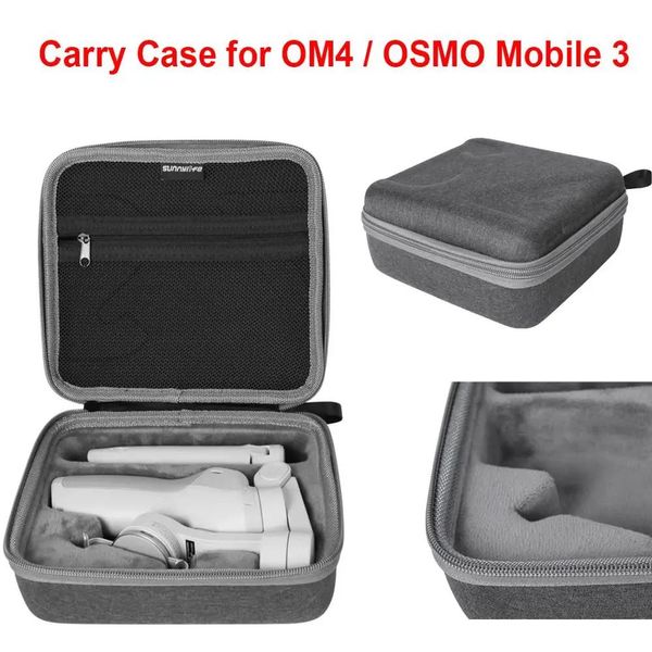 Tripés Sunnylife Saco de armazenamento portátil Carry Case para Dji Om4 / Osmo Mobile 3 Compacto Handheld Gimbal Hard Bolsa 3 Tripé Extensão Haste