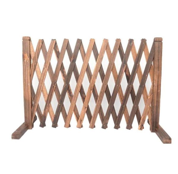 Gates Trellis Gates de esgrima Expandir Cerca de madeira Segurança para animais de estimação para pátio Decoração carbonizada Anticorrosive7400132