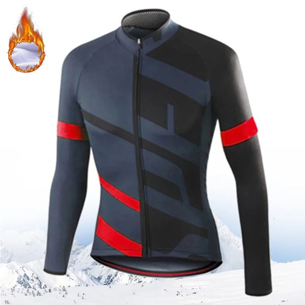 Kış Ceket Termal Polar Bisiklet Kıyafetleri Erkekler S Bisiklet Sıcak Yün Uzun Kollu Bisiklet Giyim Sporları 2024 231221