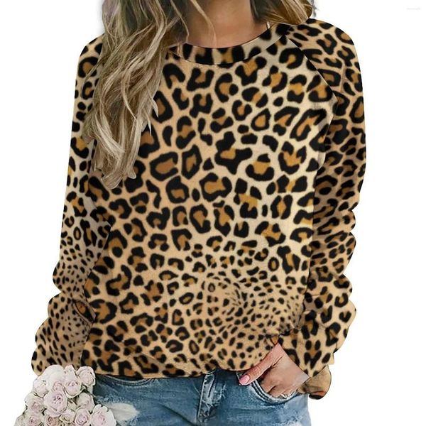 Hoodies femininos leopardo impressão 3d sweatshirts moda streetwear manga raglan pullovers de grandes dimensões mulher menina y2k roupas com capuz