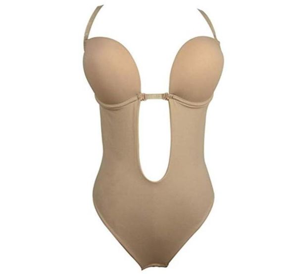 Bustiers espartilhos femininos039s shapewear u mergulho deslizamentos sem costas sem alças bodysuit biquíni sem mangas tanga inferior sem costura slimm2193869