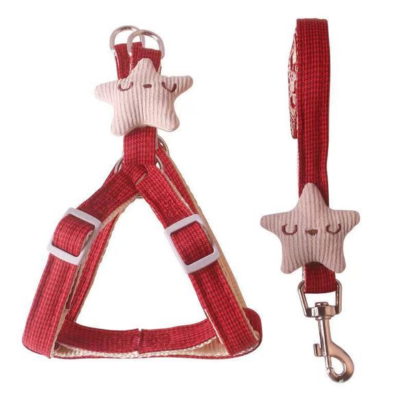 Arnês de cão de estrela do mar fofo e coleira definida Halter Halter Halter 4 cores disponíveis