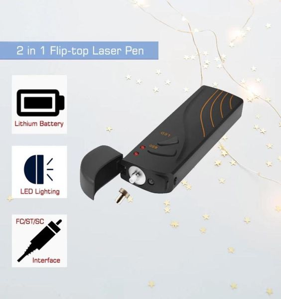 Optische Faserwerkzeuge 10 km bis 15 km roter Laser Stift Visueller Fehler Locator FTTH Fibers Optische VFL -Test USB -Ladung LED -Beleuchtung Pens4392022