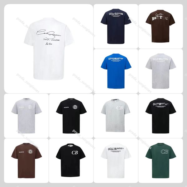 Tasarımcı Erkek Tişörtleri Cole Buxt Yaz Bahar Gevşek Beyaz Siyah Tişört Erkek Kadın Kadın Yüksek Kaliteli Klasik Slogan Baskı Üst Tee Tag
