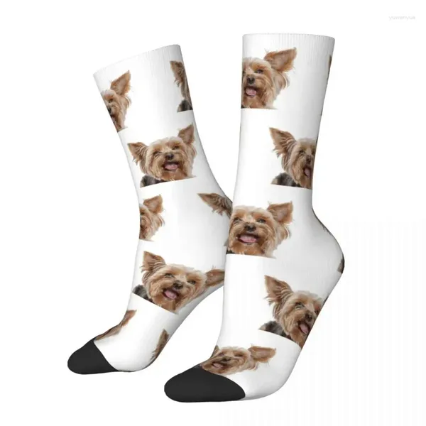 Herrensocken für den Winter, warm, verrücktes Design, für Damen und Herren, süßer Yorkie, Yorkshire Terrier, Hund, Tier, Welpe, schweißabsorbierend, Fußball