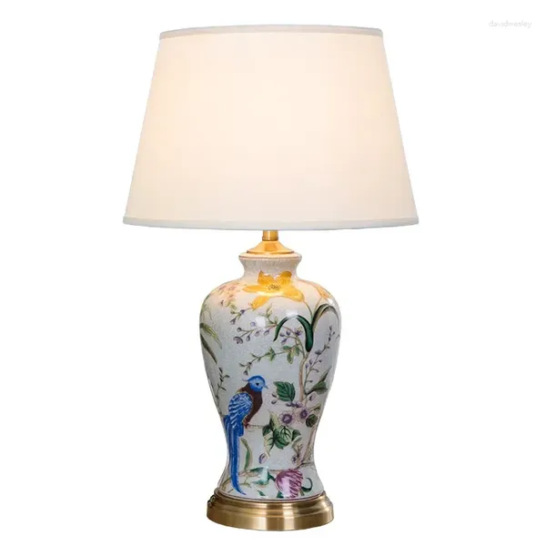 Lampade da tavolo all'ingrosso camera da letto soggiorno decorativo tradizionale in porcellana di lusso