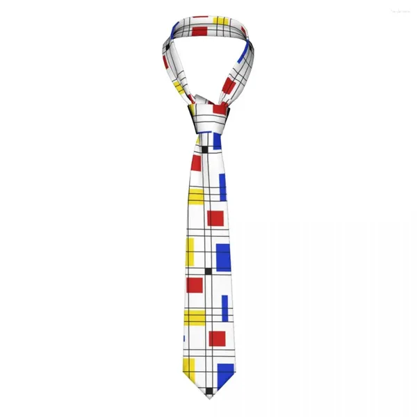 Gravatas borboletas neo-plasticismo gravatas unissex poliéster 8 cm estreito mondrian abstrato geométrico arte pescoço acessórios cravat festa de casamento