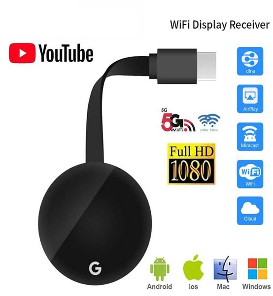 Мини-ключ Miracast Google Chromecast 2 G2 mirascreen беспроводной Anycast Wi-Fi дисплей 1080P DLNA Airplay для Android TV Stick для H5864443