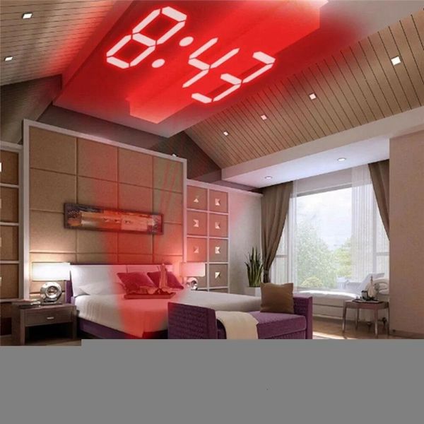 Часы стола стола часы цифровые будильники ЖК -дисплей творческий проектор