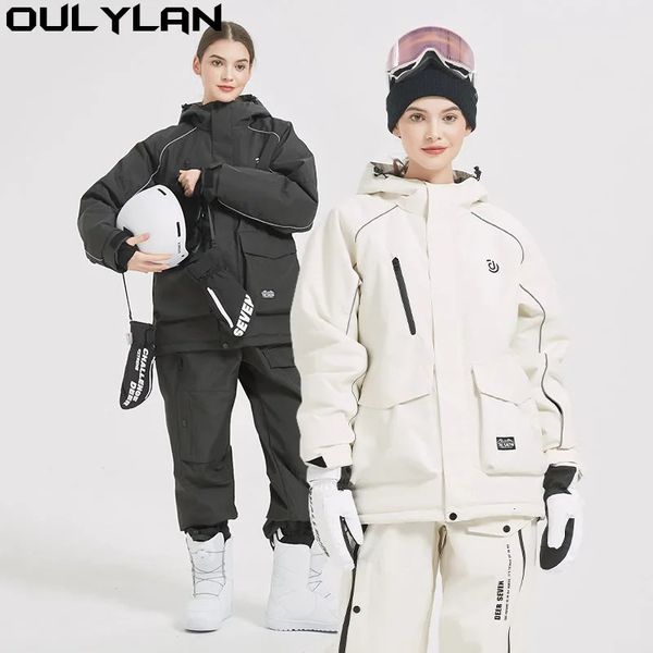 OURLYLAN WASGERFORTER SKI STEIL SEITEBOARD Kleidung Outdoor Kostüme wasserdichte Winterjacken Hosen Mann und Frau Schneekleidung 231220