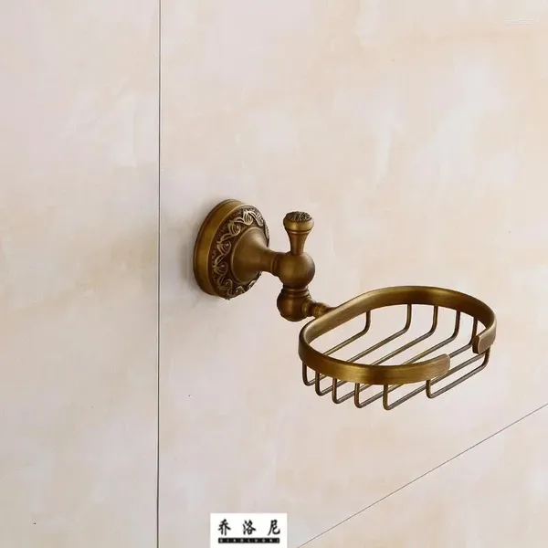 Waschbecken Wasserhähnen europäischer Stil Einfacher Kupfer antike Seife Netto -Box Balkon Hardware Anhänger Gericht