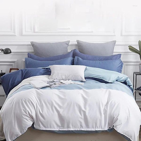 Bettwäsche -Sets Set 4pcs Single Sheet Duvet Cover Kissenbezug für Doppel- und Bett klassische einfache Heimmode