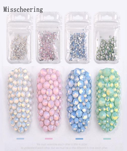 1 Pack Karışık Boyut SS4SS20 Kristal Renkli Opal Tırnak Sanatı Rhinestone Dekorasyonları Glitter Gems 3D Manikür Kitapları Aksesuar Araçları C6576106