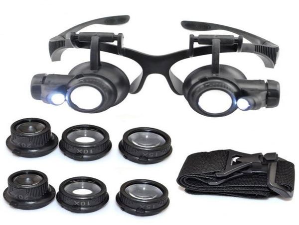 10x 15x 20x 25x Liglas de lupa Double LED LUZES OLHOS OLHOS LENS LENIDERAGEM LOPE LOUPE FERRAMENTES DE REPARO DE REPARO