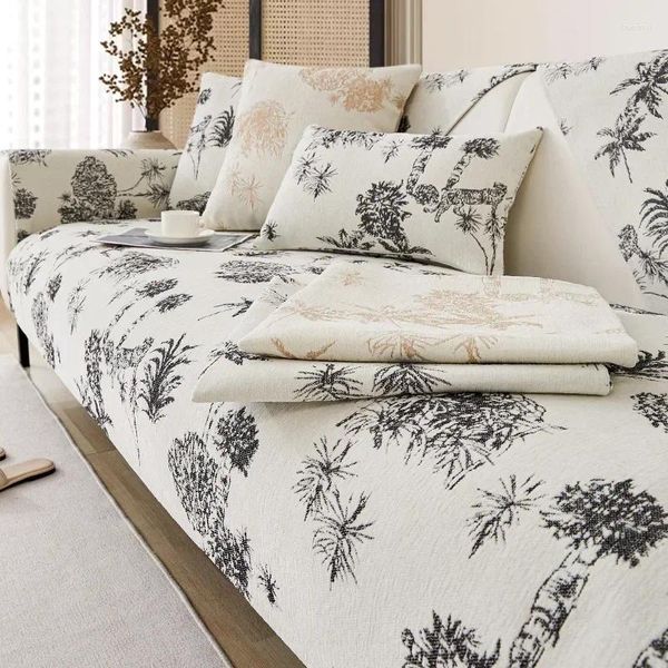 Cadeira cobre elegante chenille sofá capa de almofada universal antiderrapante assento de sofá durável preguiçoso menino reclinável anti-risco slipcover