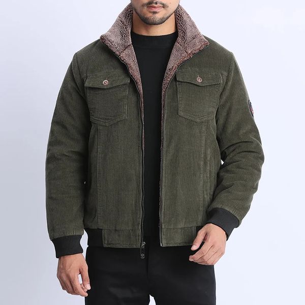 Hndtaz kalın sıcak erkek parkas askeri kış ceketleri ordu yeşil palto dış giyim kürk yaka bombardıman ceketi erkek rüzgar kırıcı 5xl 231220