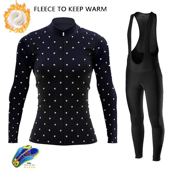 Inverno 2023 Abbigliamento da ciclismo femminile abito in pile termico in bici da montagna per esterni in sella a maniche lunghe Ropa Ciclismo Mujer 231221