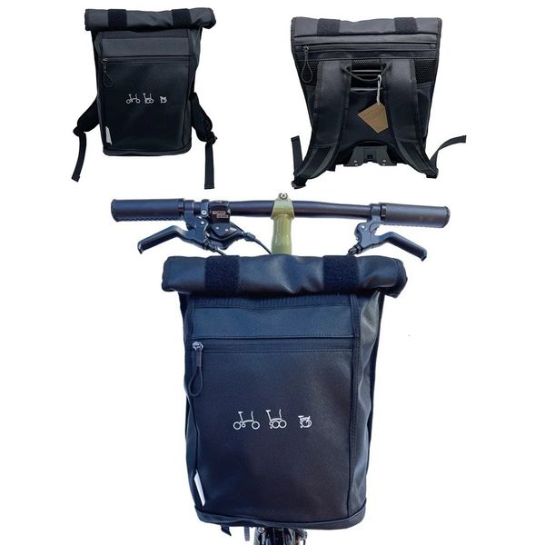 Borse anteriori pieghevoli per bici Borse laterali per borsa portaoggetti anteriore per bicicletta Brompton Birdy con supporto in alluminio 231220