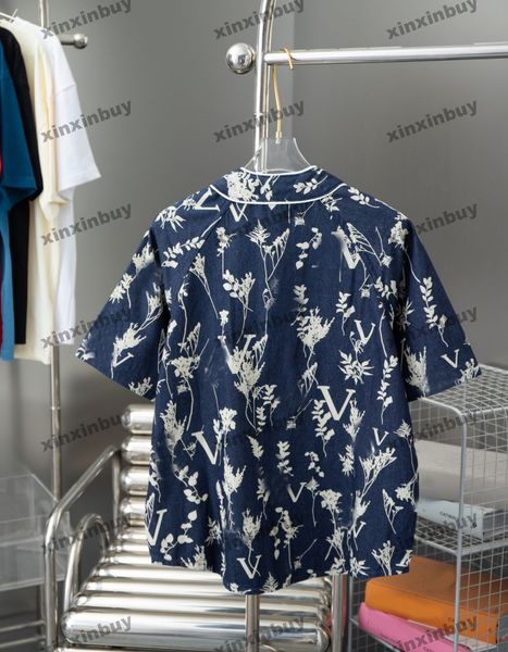 xinxinbuy 2024 uomini designer maglietta maglietta con ghiottoncino in denim vestia