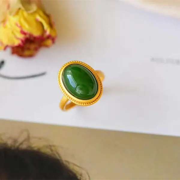 Cluster Ringe Rote Jade Verstellbarer Ring Amulette 925 Silber Luxus Designer Naturschmuck Zubehör Talismane Frauen Geschenk Chinesisch