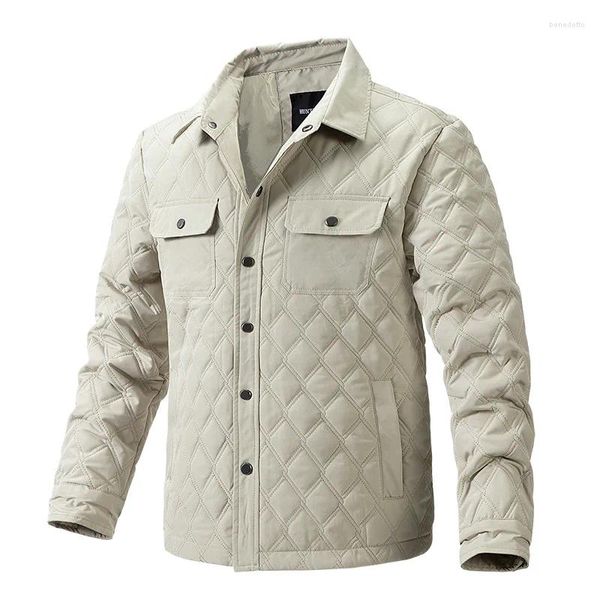 Мужские куртки 2023 Мужская куртка-пальто с ромбовидной стеганой осенне-зимней университетской легкой высококачественной стильной теплой повседневной мягкой верхней одеждой