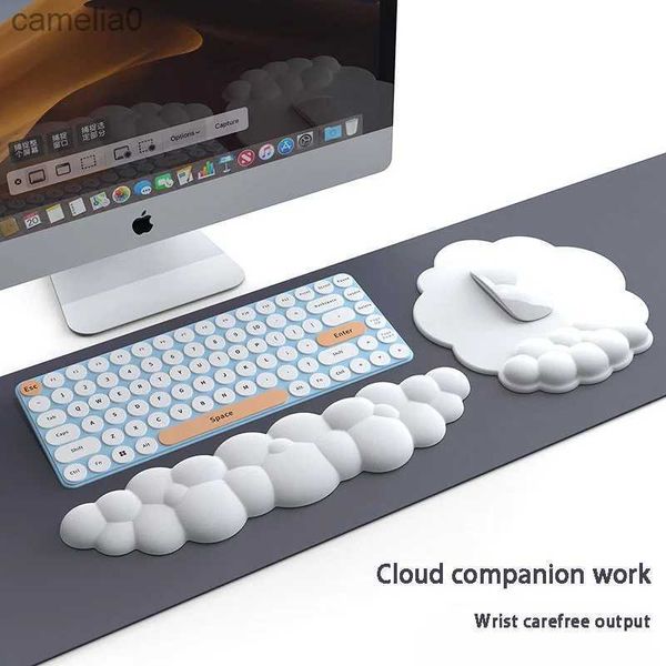 Mouse almofadas de mouse Pulso Restra o suporte do teclado da nuvem de 8 cores Pad Pad Pad Pad Material Pu Pu estável Mouse de silicone e acessórios de teclado e teclado