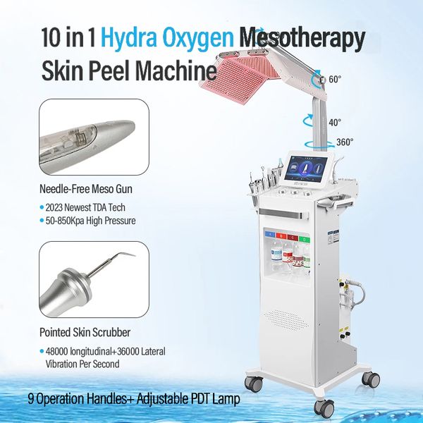 Модернизированный многофункциональный 10 в 1 PDT светодиодный Hidrafacial микродермабразия кислородный очиститель кожи Aqua Jet пилинг отбеливание устройство для удаления морщин на лице