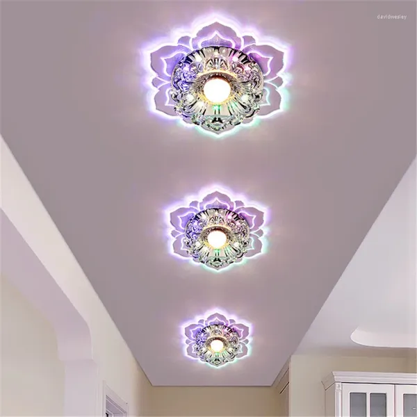 Luci a soffitto moderna LED LED Crystal Glass Light Bianco/caldo bianco/colorato Lampada da 9W per corridoio cucina camera da letto soggiorno