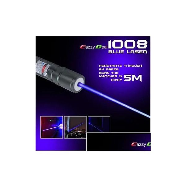 Zeiger Laser -Pointers High Power 1000m 405nm Powerf PurpleBlue Violet SOS Lazer Taschenlampe Jagd Unterricht Drop Lieferung Elektronik Gad Gad
