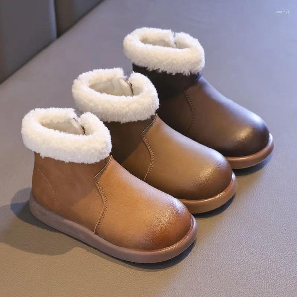 Stivali neve per bambini ragazze tallone piatto stivale a metà gaf calzature invernali designer di lusso di lusso topi per bambini scarpe da pelliccia G11253