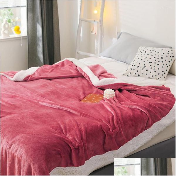 Decken Decken Bonenjoy Fleece-Überwurfdecke auf dem Bett Single Queen King Size Weiche warme Winterplaid für Sofa Flanell Koc Drop Del Dhnzb