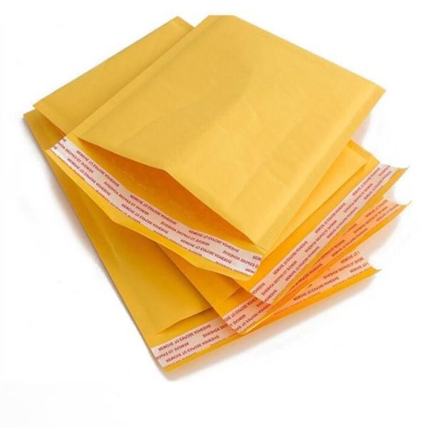 100 шт., желтые пакеты для почтовых отправлений с пузырьками, золотые конверты из крафт-бумаги, защитная новая экспресс-упаковка Xoivt