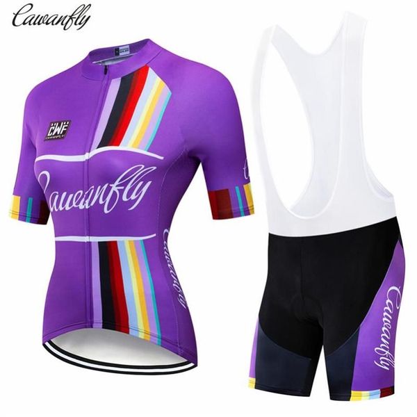 Maglia da ciclismo Imposta IRONANT Coppia da donna Manica corta Abbigliamento estivo Abbigliamento da bici 2021 Pro Team Purple235g