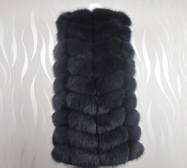 Moda natural real Real Fox Fur colete de casaco Gilet Mulheres sem mangas curtas Inverno grosso quente Coats de raposa genuína 201134897117