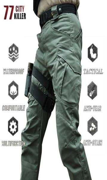 Taktik Pantolon Erkekler Su Geçirmez Şehir Swat Savaş Ordusu Pantolonlar Erkek Multipockets Giyim Giyim Gömülü Joggers Plus Boyut S5XL1645352