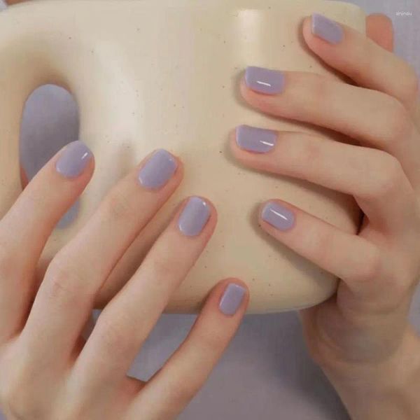 Falsas unhas de moda curta dicas de unhas redondas francesas