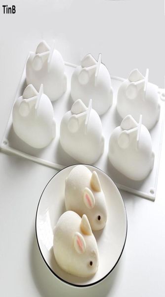 3d coniglio con coniglio a coniglietto silicone in silicone mousse dessert stampo strumenti di decorazione di decorazioni gelatina di gelati cioccolato stampo gelato al cioccolato 21022253212196