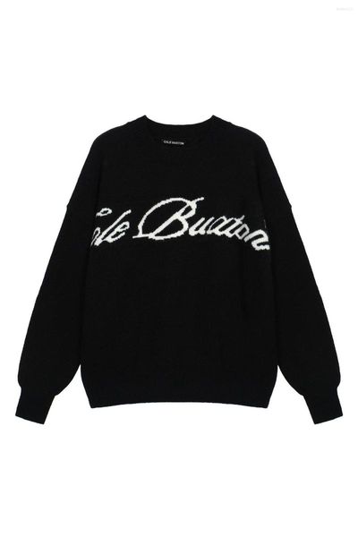 Sweaters masculinos logon Winter Logo Knit masculino Mulheres Black Sign Sign Pulloves de suéter Crewneck