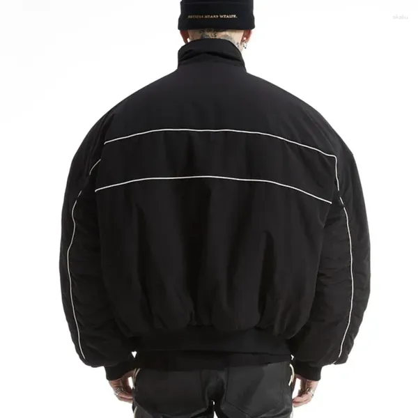 Мужские куртки, весенне-осенние профильные короткие пальто с хлопковой подкладкой для влюбленных, простая модная брендовая термохлопковая куртка с воротником-стойкой