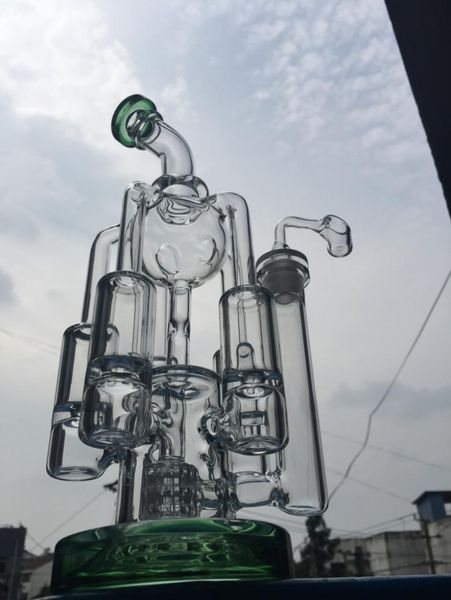 Narghilè Lucency Bong in vetro grande Dabs Bubbler Percolatore Bong in vetro Helix Accendino a vento Riciclare8869736