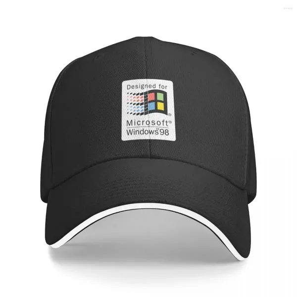 Caps de bola projetados para Microsoft Windows 98 Baseball Cap Hood Anime Trucker Hats Feminino Hat 2023 Men's