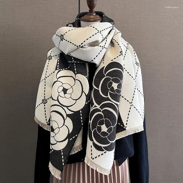 Schals 2023 warmer Kaschmir Poncho Schalschal Ladies Luxus Mode Dicke Pashmina Winterdecke Wickeln Bufanda für Frauen