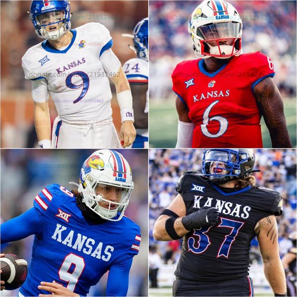 Camisa de futebol americano universitário Kansas Jayhawks Jalon Daniels Jason Bean Cobee Bryant Daniel Hishaw Jr.